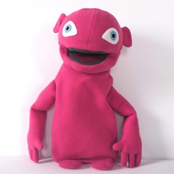 Klappmaulpuppe Alien Fantasy Monster Pink Handpuppe 60cm Handgefertigt