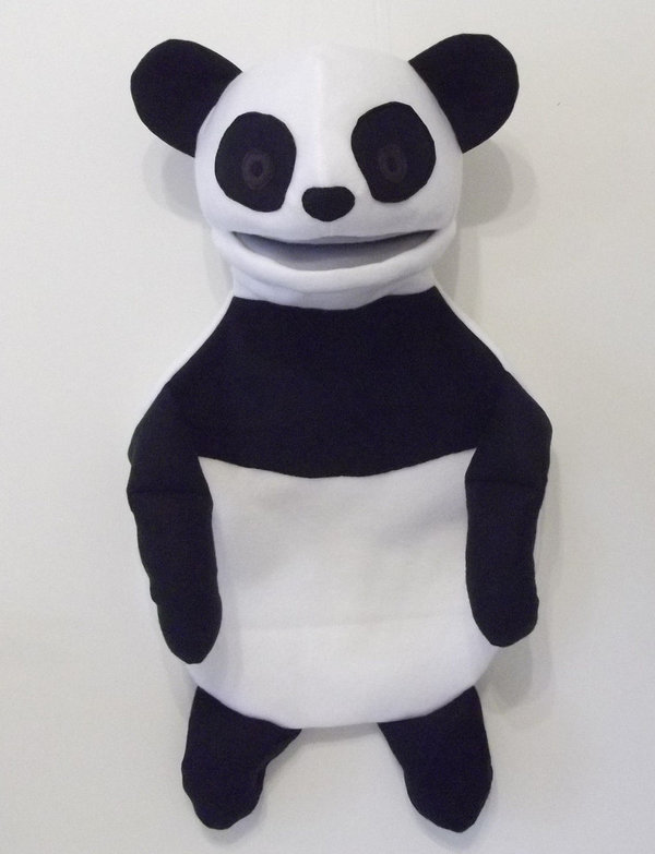 Klappmaulpuppe Panda Bär Teddy Handpuppe Stofftier 68cm Handgefertigt