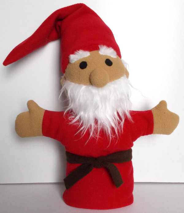 Handpuppe Weihnachtsmann Santa 38cm Handgefertigt